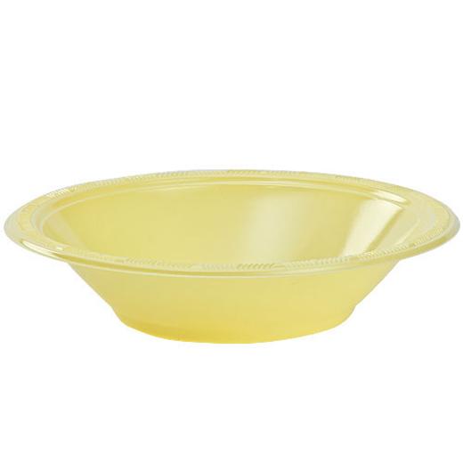 12 Oz. Light Yellow Plastic Bowls - 12 Ct.