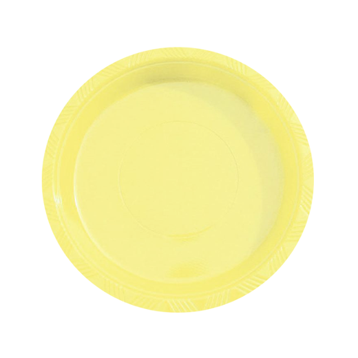 7 In. Light Yellow Plastic Plates - 15 Ct.
