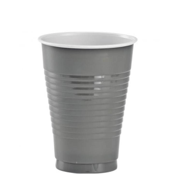 12 Oz. Silver Plastic Cups - 20 Ct.