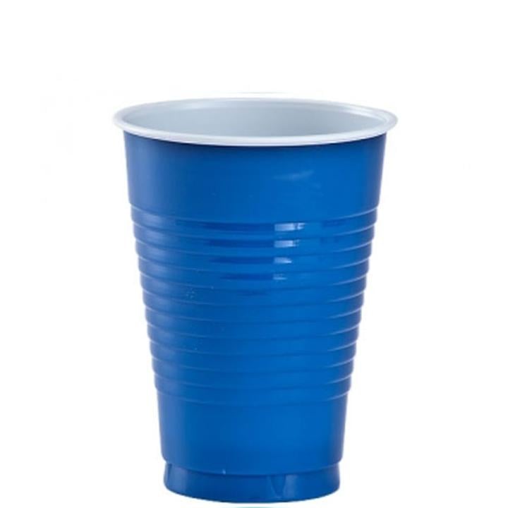 12 Oz. Dark Blue Plastic Cups - 20 Ct.