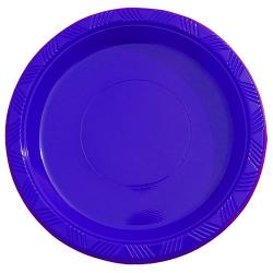 9in. Dark Blue plastic plates (10)