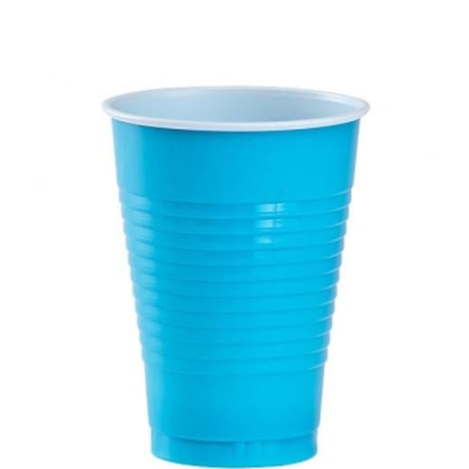 Main image of 12 Oz. Turquoise Plastic Cups - 20 Ct.