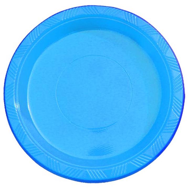 9 In. Turquoise Plastic Plates - 10 Ct.