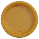 7in. Gold plastic plates (50)