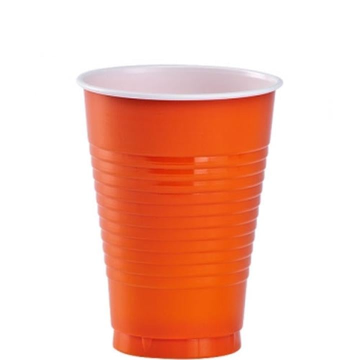 12 Oz. Orange Plastic Cups - 20 Ct.