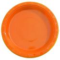 9in. Orange plastic plates (10)