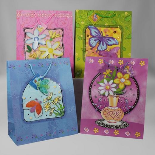 Main image of Floral Designed Specialty Medium Gift Bags (4)