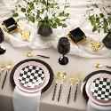 Disposable Potpourri and Checkerboard Dinnerware Set