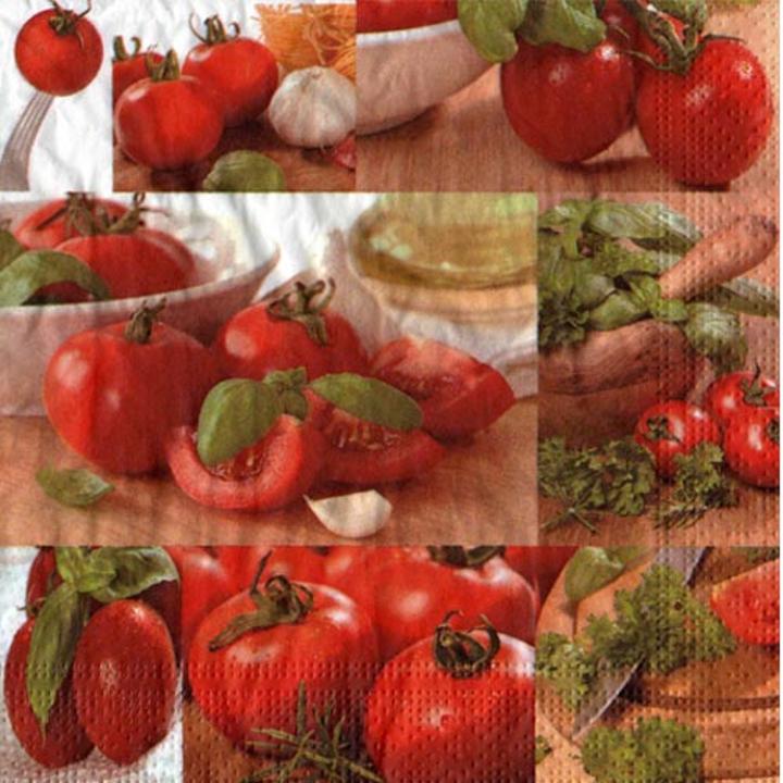 Fresh Tomato Basil Designer Napkins - 16 Ct.