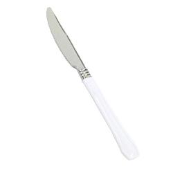 Reflections Silver & White Plastic Knives - 20 Ct.