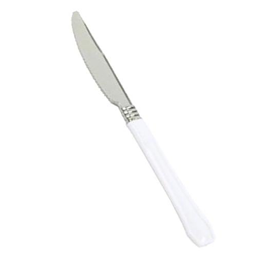 Alternate image of Reflections Silver & White Plastic Knives - 20 Ct.