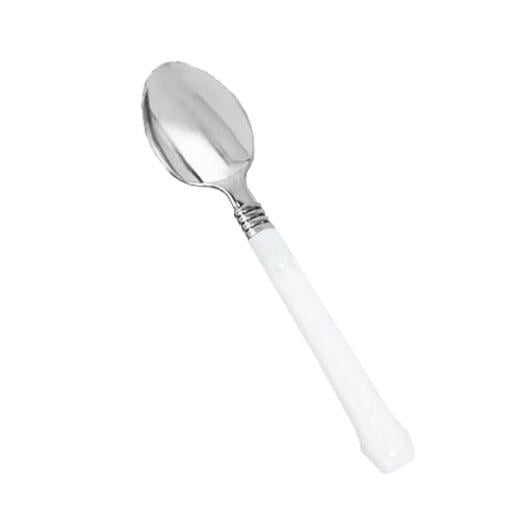 Reflections Silver & White Plastic Spoons - 20 Ct.