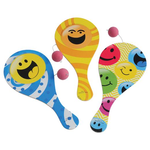 Main image of Smile Paddle Balls - 12 Ct.