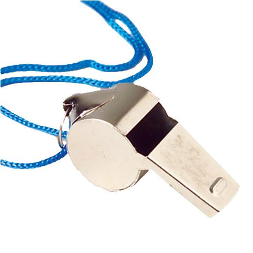 Main image of Metal Whistles W/Lanyards - 12 Ct.