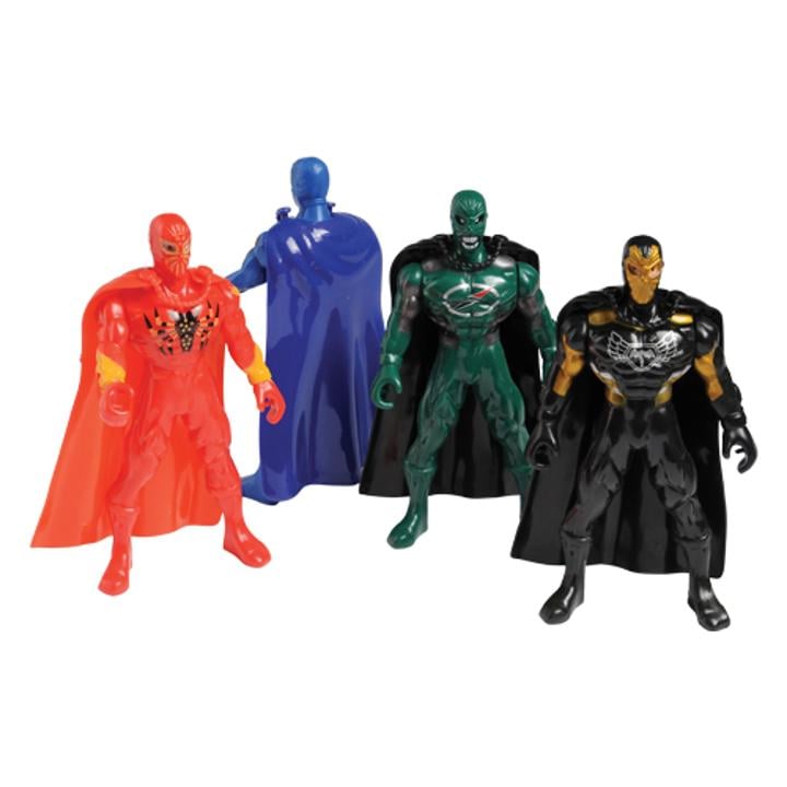 Superhero Figures W/Cape - 4 Ct.