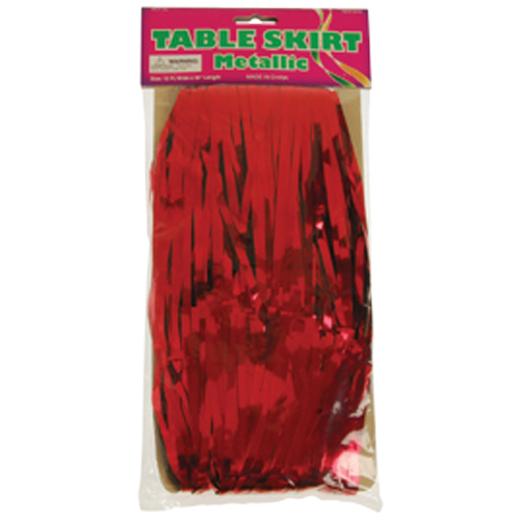 Main image of Red Metallic Table Skirt