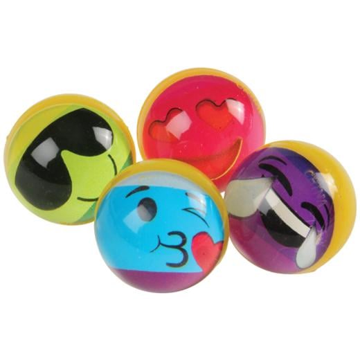 Main image of Rainbow Emoji Bounce Balls - 12 Ct.