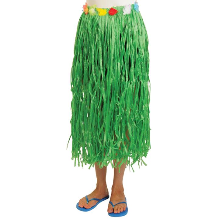 Adult Hula Skirt W/Flowers/Green