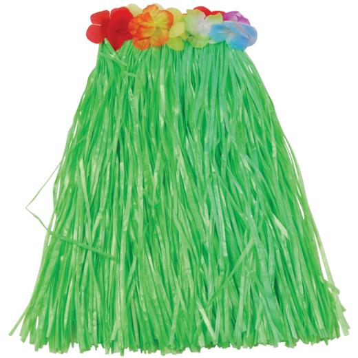Main image of Child Hula Skirt W/Flowers/Green