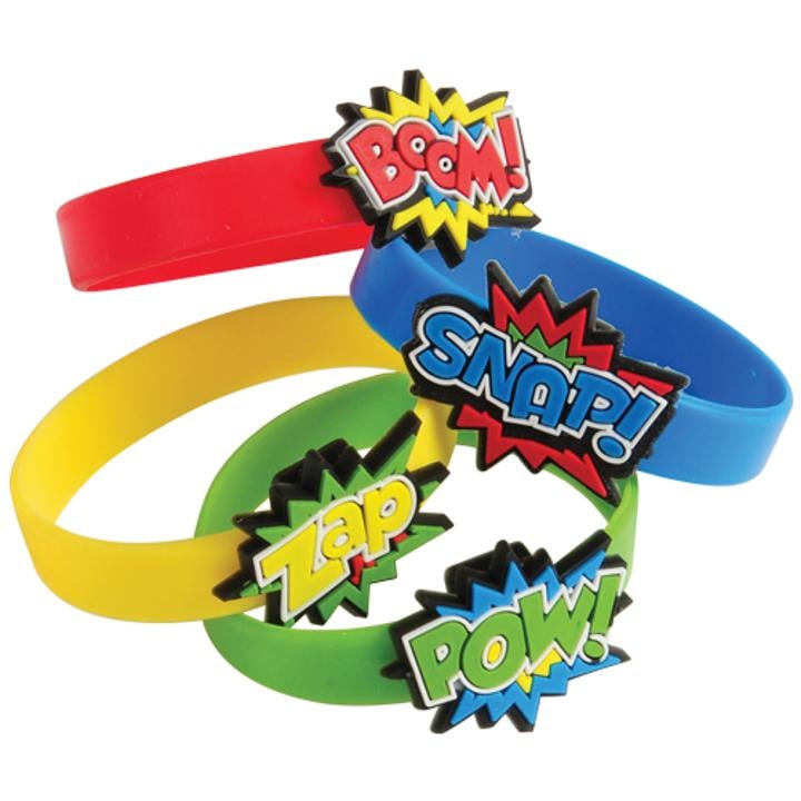 Superhero Rubber Bracelets - 12 Ct.