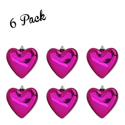 Alternate image of 6" Plastic Heart Decoration - 6 Pack
