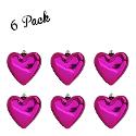 6" Plastic Heart Decoration - 6 Pack