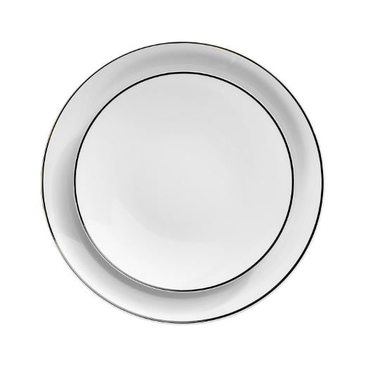Main image of Disposable White and Black Rim Dinnerware Set