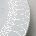 White/Silver Ovals Design Dinnerware Set