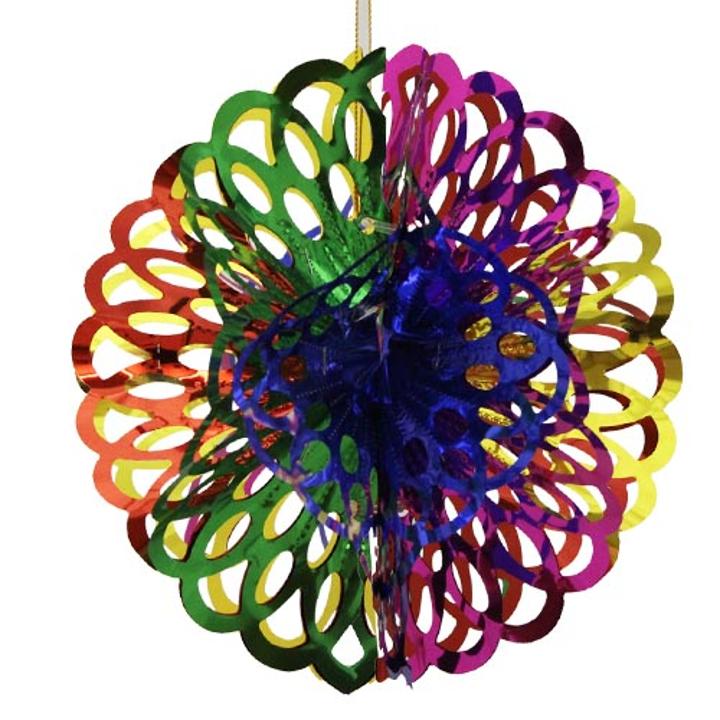 8in. Multi Colored Foil Ball Decoration