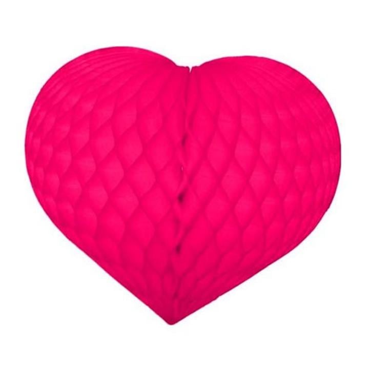 8in. Cerise Honeycomb Heart