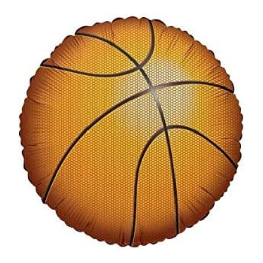 Main image of Round Basketball Mylar Balloon - 1 Ct.