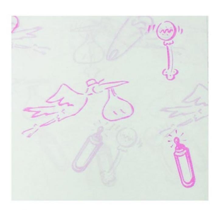 Pink Baby Characters tissue paper (4)