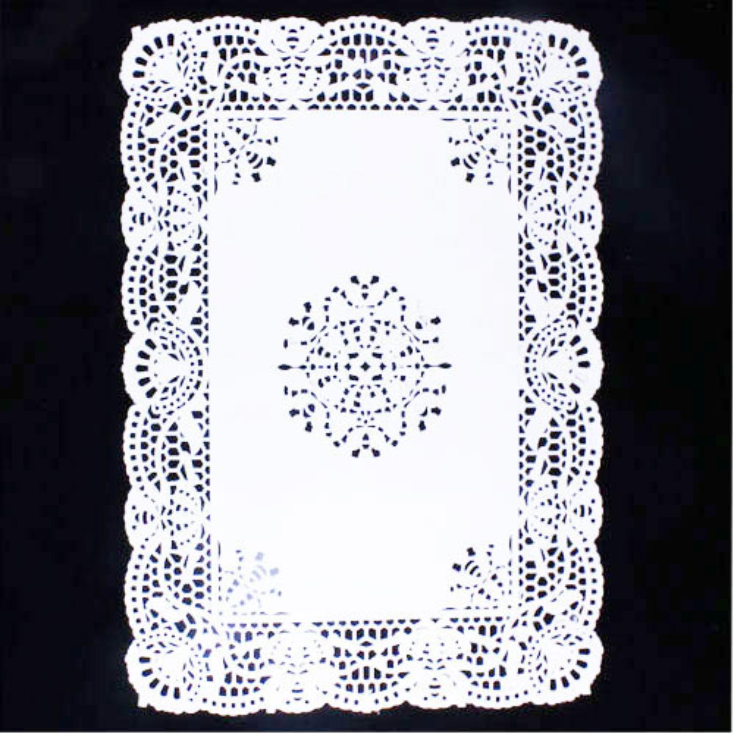 10 In. x 14.5 In. White Paper Doilies - 6 Ct.