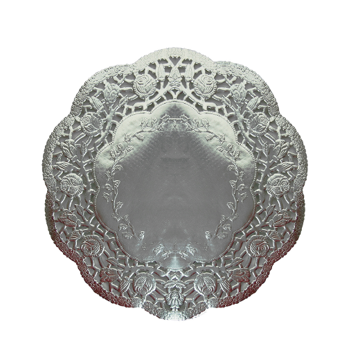 Main image of 10 In. Round Silver Foil Doilies - 6 Ct.