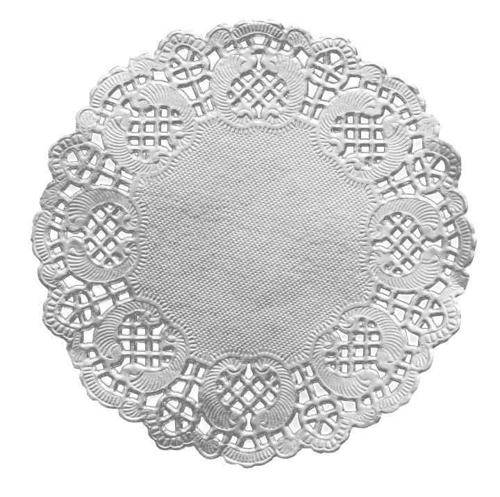 12 In. Round Silver Foil Doilies - 6 Ct.