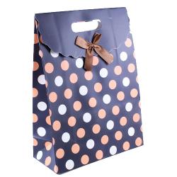 Large Peach Polka Dot Gift Bag