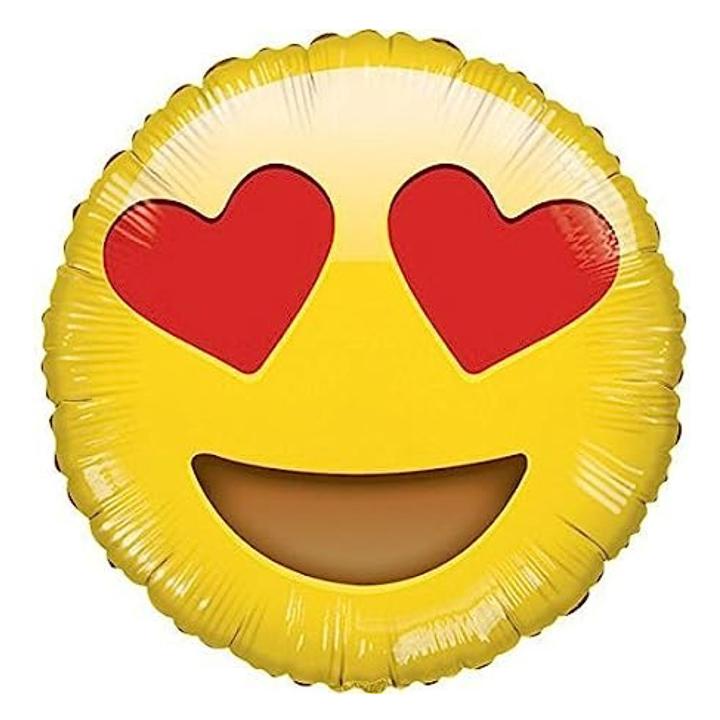 Smiley Heart Shaped Eyes Emoji Mylar Balloon