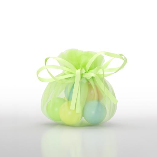 Main image of Lime Green Flower Edge Mini Organza Pouch (12)