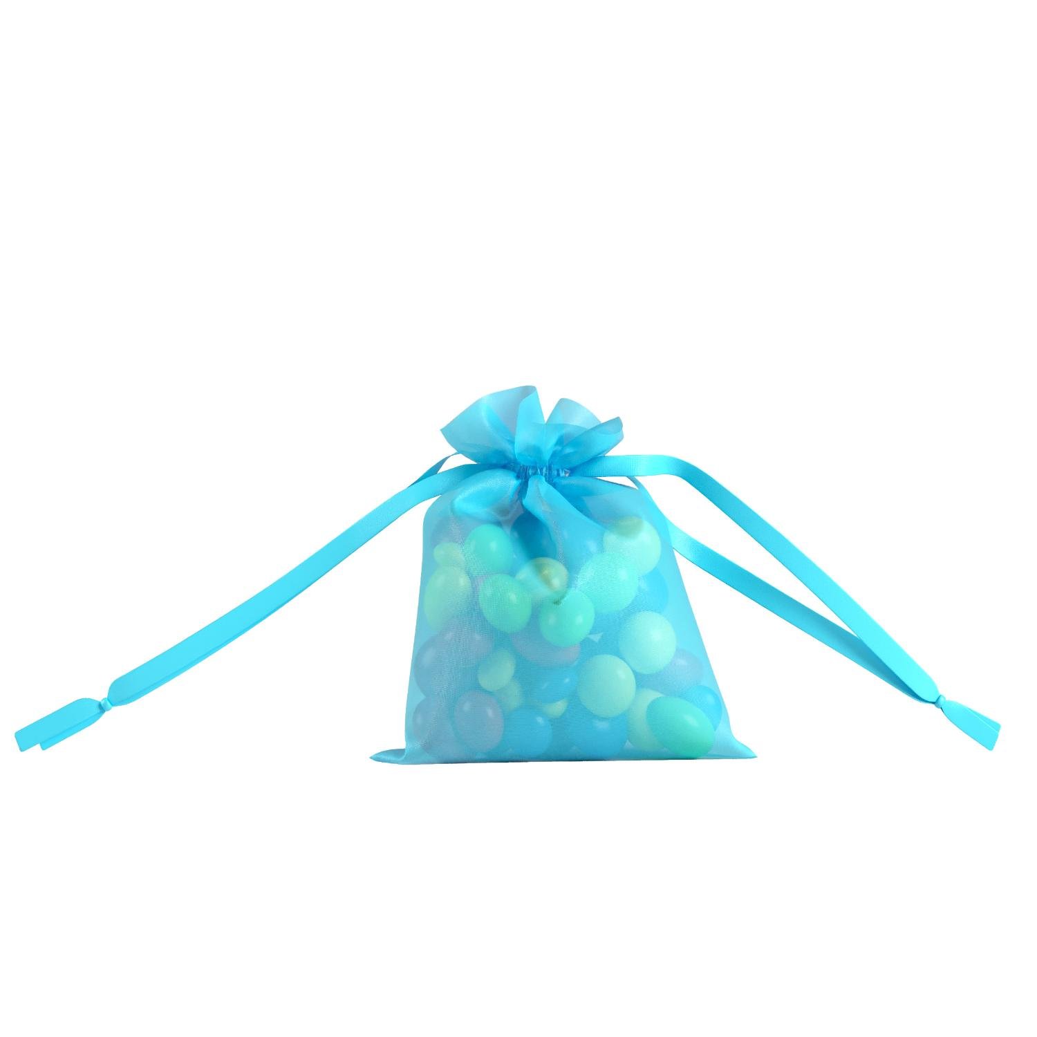 4in. x 5in. Turquoise Sheer Organza Pouch (12)