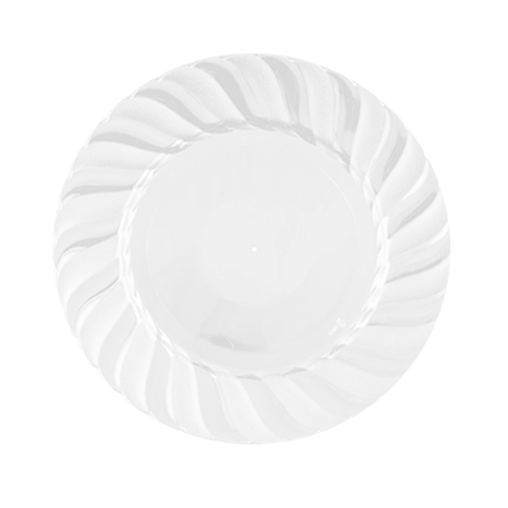 9 In. Clear Fluted Plates - 18 Ct.