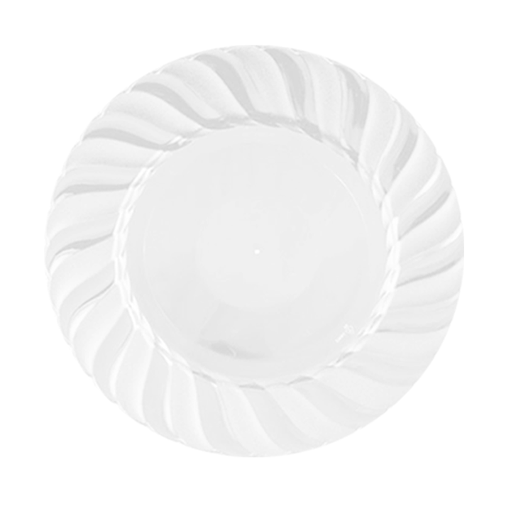 10 In. Clear Fluted Plates - 18 Ct.