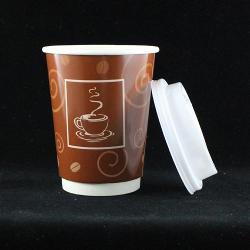 12 Oz. Paper Coffee Cups W/ Lid - 5 Ct.
