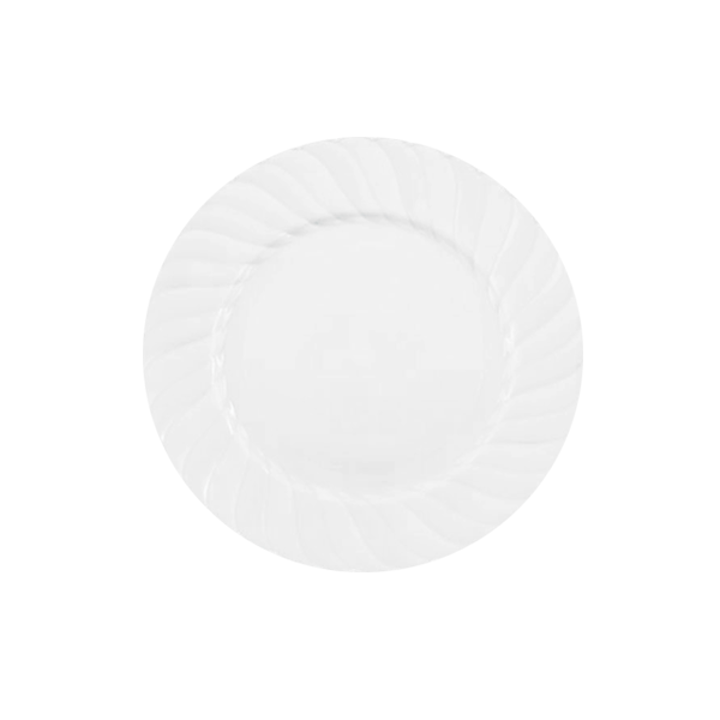 7 In. White Fluted Plates - 18 Ct.