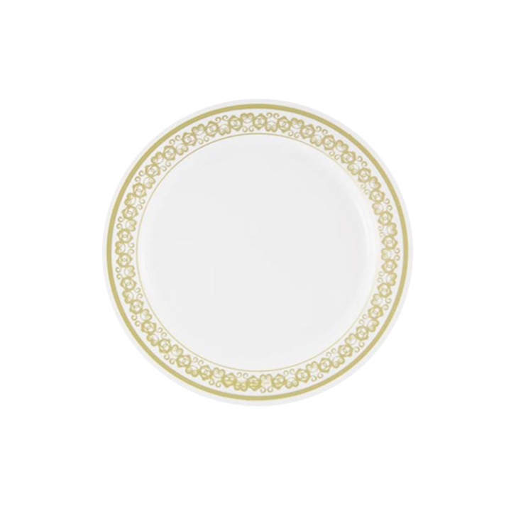 7 In. Gold Filigree Design Plates - 10 Ct.