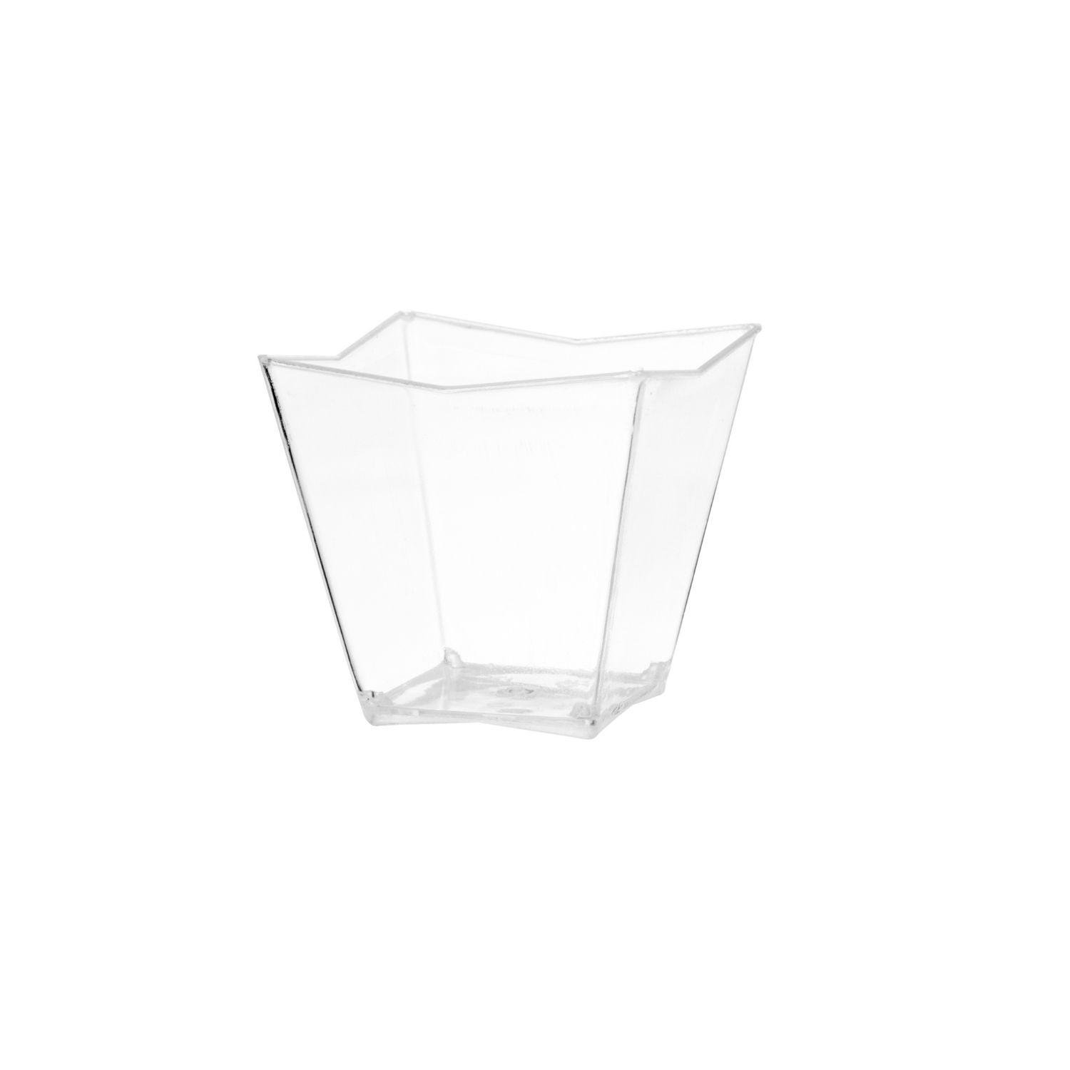 2 Oz. Clear Square Miniatures - 24 Ct.
