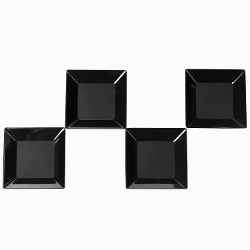 2.75 In. Black Square Miniature Plates - 20 Ct.