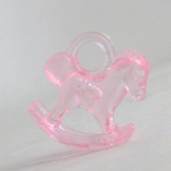 Pink Rocking Horse Plastic Charms (12)