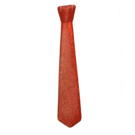 18in. Red Glitter Ties (12)
