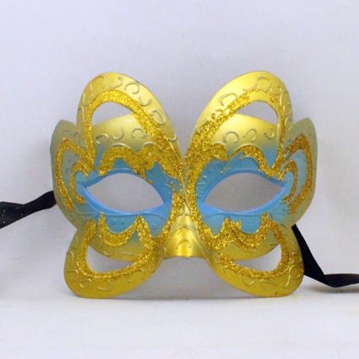Alternate image of Gold and Turquoise Venetian Mask