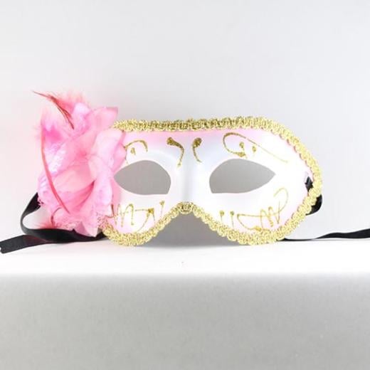 Alternate image of Pink Venetian Flower Mask
